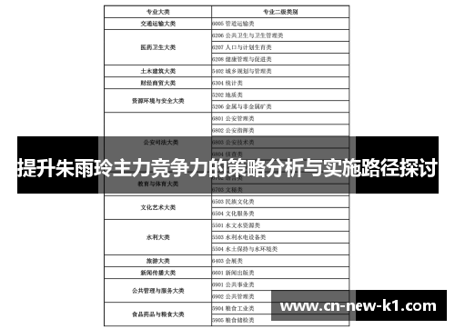 提升朱雨玲主力竞争力的策略分析与实施路径探讨