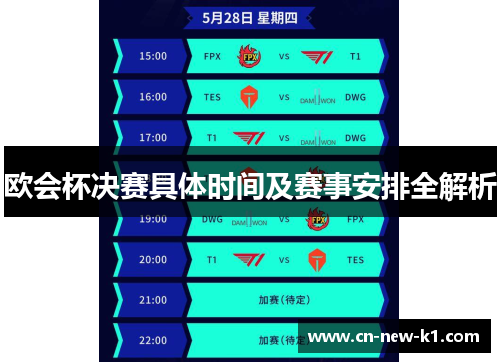 欧会杯决赛具体时间及赛事安排全解析